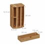 Relaxdays Distributeur de bureau 4 compartiments 1 tiroir porte-crayons bloc-notes organiseur fournitures HxlxP: 11 x 27, 5 x 15