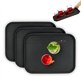 Relaxdays Lot de 3 Plateaux de Service
