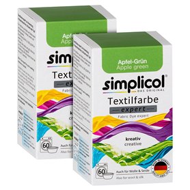 simplicol Teinture Expert : Votre Teinture Express en Machine ou en bassine - Paquet de 300g - Couleur Vert Pomme (Pack de 2)