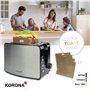 Korona 21250 Grille-pain double fente avec poches grillées | fentes extra larges pour rôtir américain | 4 sacs à pain réutilisab