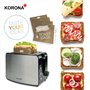 Korona 21250 Grille-pain double fente avec poches grillées | fentes extra larges pour rôtir américain | 4 sacs à pain réutilisab
