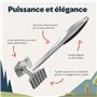 kjøk Premium Attendrisseur de viande en alliage de zinc, chrome mat – Maillet à viande ou marteau à escalope, lave-vaisselle – M
