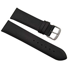 myledershop 22mm Cuir de veau bracelet de montre Made in Germany en noir avec boucle en argent MJ-Design-Germany incl instructio