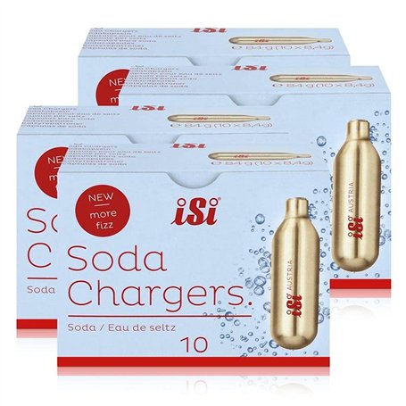 iSi Soda Chargers Lot de 4 capsules de soda pour eau pétillante 84 g