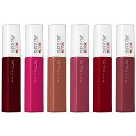Maybelline New York Lot de 6 rouges à lèvres Super Stay Matte Ink en six nuances différentes