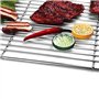 Grille de barbecue carré en acier inoxydable 60 cm x 40 cm 2 poignées