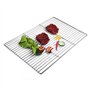 Grille de barbecue carré en acier inoxydable 60 cm x 40 cm 2 poignées