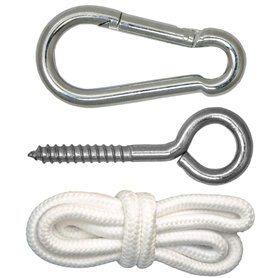 Kit de Fixation pour Fauteuil Suspendu Kit pour accrocher Chaise hamac balancelle à pendre Métal Robuste INCL Corde Mousqueton V