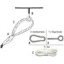 Kit de Fixation pour Fauteuil Suspendu Kit pour accrocher Chaise hamac balancelle à pendre Métal Robuste INCL Corde Mousqueton V