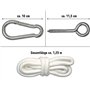 Kit de Fixation pour Fauteuil Suspendu Kit pour accrocher Chaise hamac balancelle à pendre Métal Robuste INCL Corde Mousqueton V