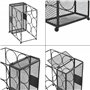 [en.casa] Range-Bouteilles avec 6 Emplacements Casier à Vin à 3 Niveaux Porte-Bouteilles avec Contenant de Bouchons Grillagé Mét