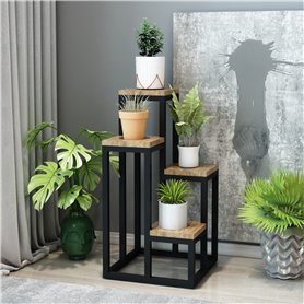 [en.casa] Étagère à Plantes Présentoir Support pour Pots de Fleurs Élégant Pratique Décoratif 4 Niveaux Salon Plantes Herbes Mét