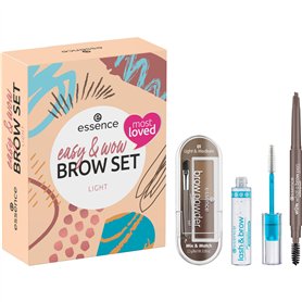 essence cosmetics easy & WOW Lot de 3 kits de maquillage pour les sourcils - Végétalien - Sans particules de microplastique - Sa