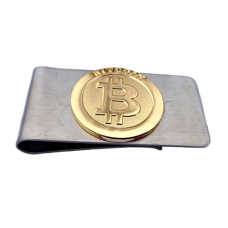 Fa.Wessel Bitcoin Pince à billets en acier inoxydable et partie plaquée or