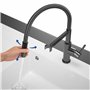 Robinetterie Villeroy & Boch Steel Expert Compact, haute pression, robinet avec fonction de commutation et bec pivotant, robinet