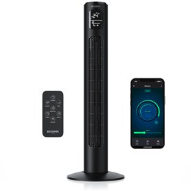 Brandson Premium Ventilateur Colonne ECO avec moteur DC 35 Watt – extrêmement silencieux – commande par appli – commande vocale