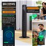 Brandson Premium Ventilateur Colonne ECO avec moteur DC 35 Watt – extrêmement silencieux – commande par appli – commande vocale 