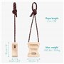 Navaris Prise Escalade - Lot 2X Brique en Bois 15 x 13 x 6 cm avec Corde 200 cm pour entraînement Force Corps Doigt - Traction d