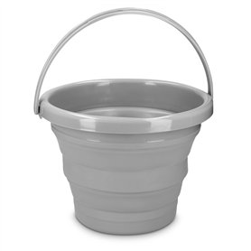Navaris Seau Pliable 5L - Seau Portatif Usage Intérieur et Extérieur - Rangement Rétractable Idéal pour Camping Pêche Ménage Les