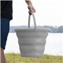 Navaris Seau Pliable 5L - Seau Portatif Usage Intérieur et Extérieur - Rangement Rétractable Idéal pour Camping Pêche Ménage Les