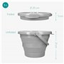 Navaris Seau Pliable 5L - Seau Portatif Usage Intérieur et Extérieur - Rangement Rétractable Idéal pour Camping Pêche Ménage Les