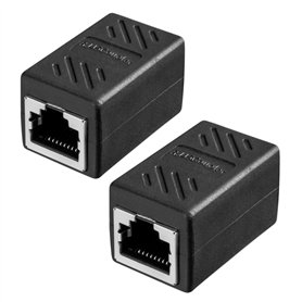HB-DIGITAL Lot de 2 connecteurs de câble RJ45 CAT6A - Connecteur LAN - Câble réseau Ethernet - Câble patch - 2 prises RJ45 - Bli