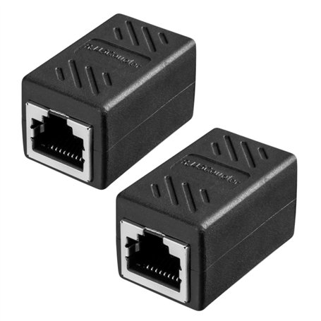 HB-DIGITAL Lot de 2 connecteurs de câble RJ45 CAT6A - Connecteur LAN - Câble réseau Ethernet - Câble patch - 2 prises RJ45 - Bli