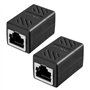 HB-DIGITAL Lot de 2 connecteurs de câble RJ45 CAT6A - Connecteur LAN - Câble réseau Ethernet - Câble patch - 2 prises RJ45 - Bli