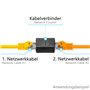 HB-DIGITAL Lot de 2 connecteurs de câble RJ45 CAT6A - Connecteur LAN - Câble réseau Ethernet - Câble patch - 2 prises RJ45 - Bli