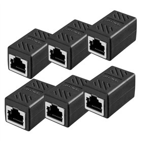 HB-DIGITAL Lot de 6 connecteurs de câble RJ45 CAT6A - Connecteur LAN - Câble réseau Ethernet - Câble patch - 2 prises RJ45 - Bli
