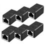 HB-DIGITAL Lot de 6 connecteurs de câble RJ45 CAT6A - Connecteur LAN - Câble réseau Ethernet - Câble patch - 2 prises RJ45 - Bli