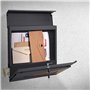 ML-Design Boîte aux Lettres 37x36,5x11 cm Anthracite/Optique Bois, en Acier, Boîte Postale avec Compartiment à Journaux/Courrier