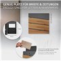 ML-Design Boîte aux Lettres Murale 37x37x11 cm, Anthracite/Façade Noir avec Aspect Bois, Acier, Boîte Postale avec Compartiment 