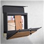 ML-Design Boîte aux Lettres Murale 37x37x11 cm, Anthracite/Façade Noir avec Aspect Bois, Acier, Boîte Postale avec Compartiment 
