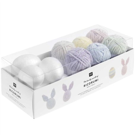 Rico Design Kit Crochet – Œufs de Pâques Ricorumi Nilli Nilli de Une décoration pascale moderne et colorée à réaliser soi-même