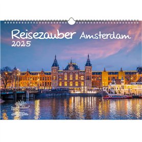 Soul magic Travel Magic Amsterdam Calendrier DIN A3 pour 2025 Canaux Tulipes Coffret cadeau Contenu : 1x calendrier