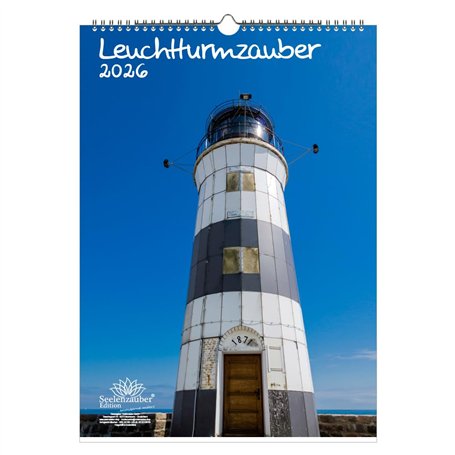 Leuchtturmzauber Calendrier DIN A3 portrait pour 2026 Phare – Contenu du kit : 1 calendrier