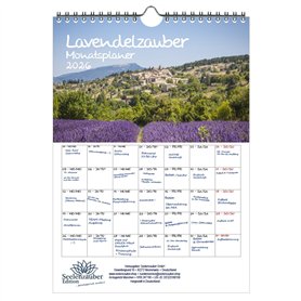 Lavendelzauber Calendrier DIN A4 pour 2026 Lavande – Coffret cadeau Contenu : 1 calendrier