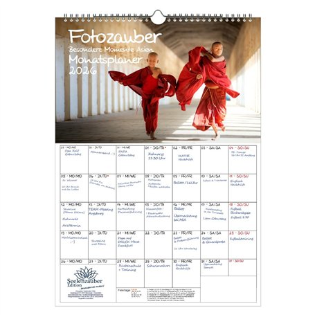 Fotozauber Calendrier A3 pour moments spéciaux Asie 2026