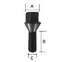 TRACER Lot de 20 boulons de roue coniques 60° M12 x 1,25 28 mm compatibles avec Alfa Romeo, Peugeot, Fiat, Citroen