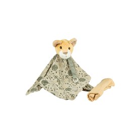 Sterntaler Träumli Ensemble Lion Léo - Doudou en molleton avec attache-tétine - Anneau en silicone et fermeture Velcro pour fixe