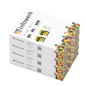 Infowerk Lot de 2000 feuilles de papier A4 pour imprimante et photocopieur