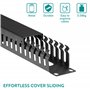 kwmobile Organiseur de câbles 1U 19" - 2X Panneau de Gestion des câbles Horizontal pour Rack 19 Pouces Horizontal 1U avec Couver
