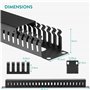 kwmobile Organiseur de câbles 1U 19" - 2X Panneau de Gestion des câbles Horizontal pour Rack 19 Pouces Horizontal 1U avec Couver