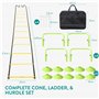 Navaris Kit Échelle d'Agilité Entraînement Sport - Set Complet 1x Échelle 4X Haie 10x Cône 4X Clou et 1x Sac Transport - Footbal