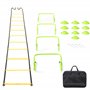 Navaris Kit Échelle d'Agilité Entraînement Sport - Set Complet 1x Échelle 4X Haie 10x Cône 4X Clou et 1x Sac Transport - Footbal