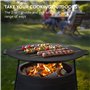 Navaris Plaque de Cuisson en Fonte - Grill pour Barbecue Plancha et Cheminée - Barbecue Gaz Électrique et Charbon - Plat Rond - 