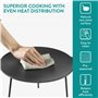 Navaris Plaque de Cuisson en Fonte - Grill pour Barbecue Plancha et Cheminée - Barbecue Gaz Électrique et Charbon - Plat Rond - 
