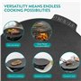 Navaris Plaque de Cuisson en Fonte - Grill pour Barbecue Plancha et Cheminée - Barbecue Gaz Électrique et Charbon - Plat Rond - 