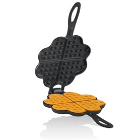 BBQ-Toro Gaufrier en fonte en forme de cœur | Gaufrier avec 2 tiges